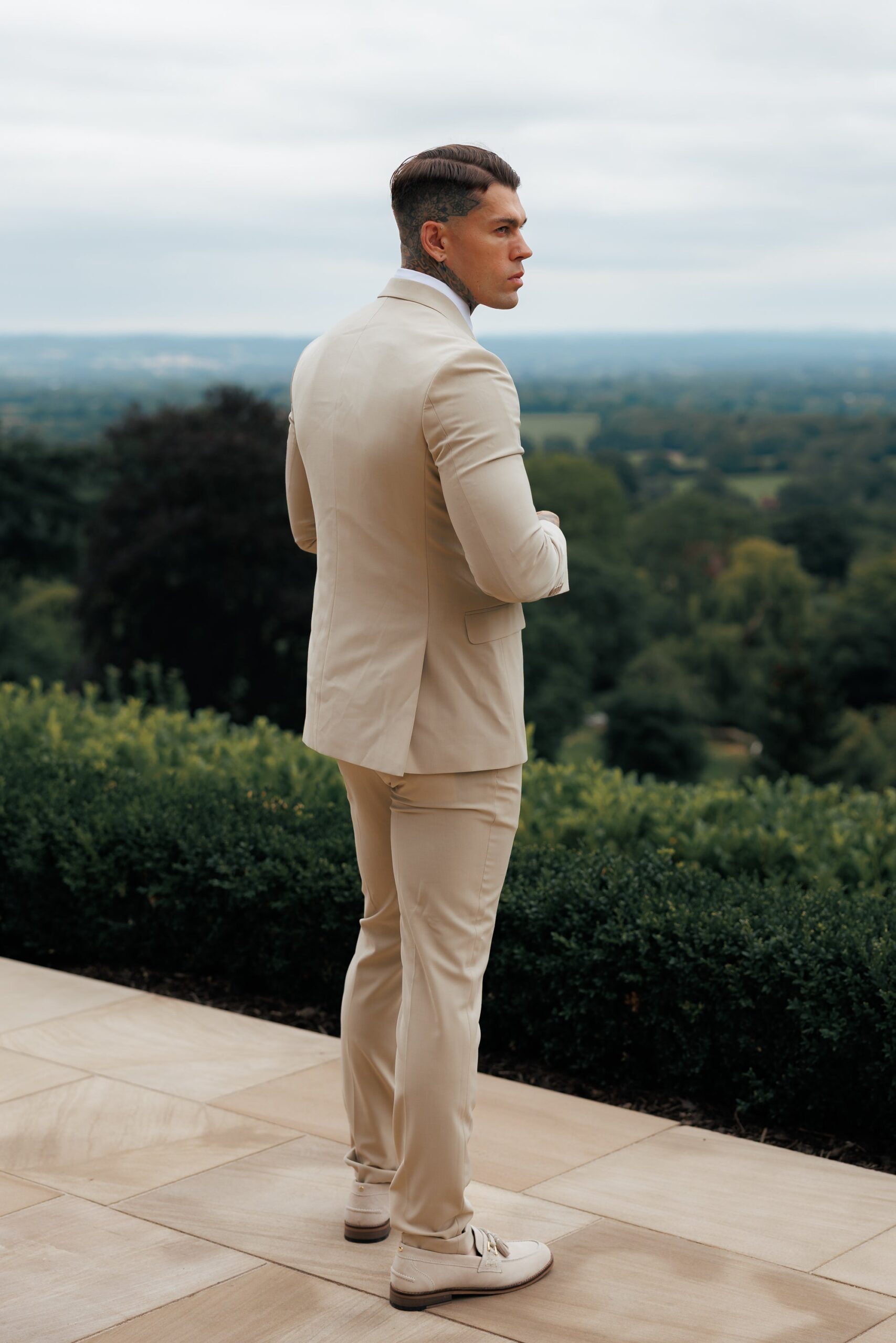 Father Sons Slim Formal Suit Jacket Beige - FSJKT012 - Image 7