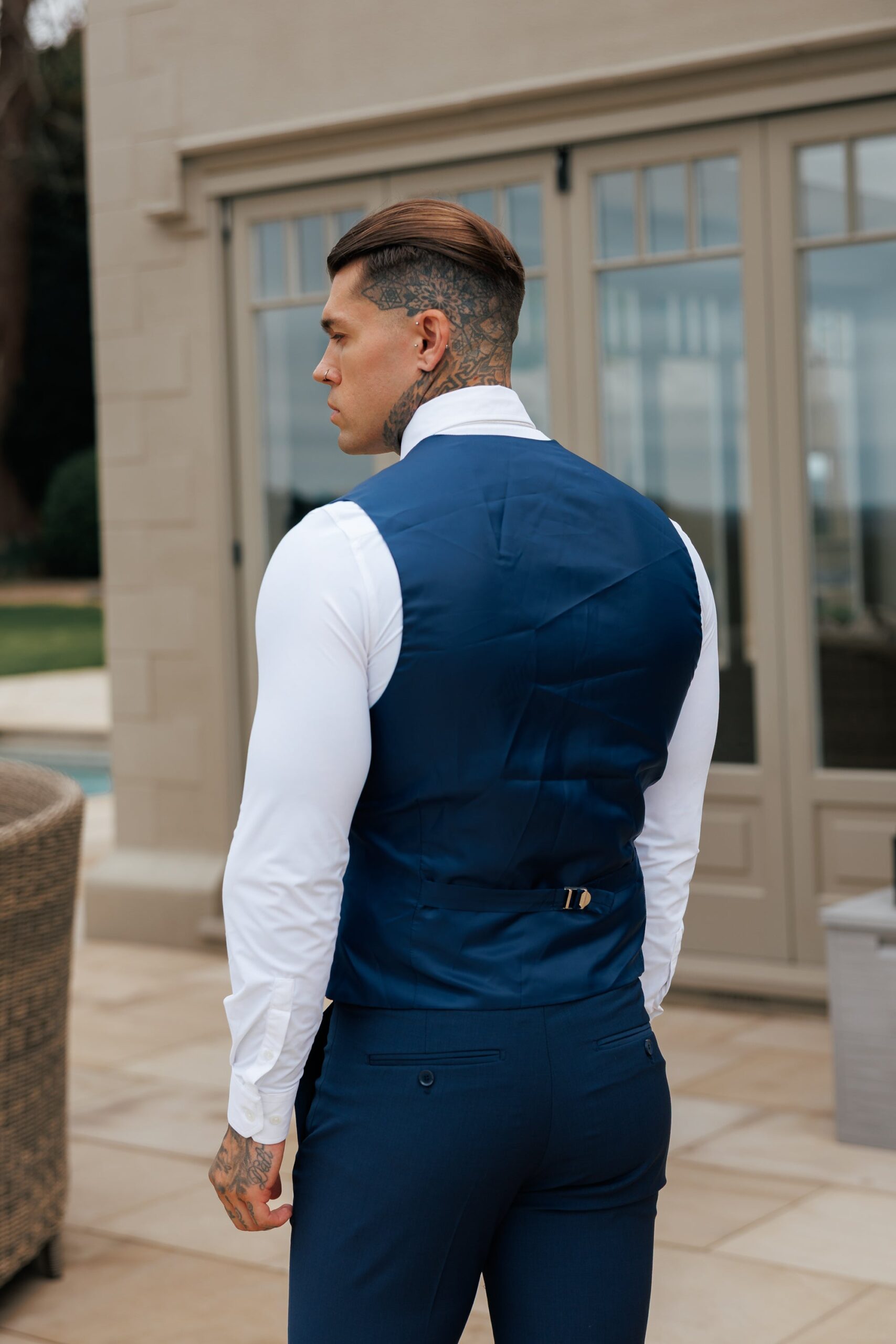 Father Sons Slim Formal Waistcoat Navy - FSW012 - Image 3