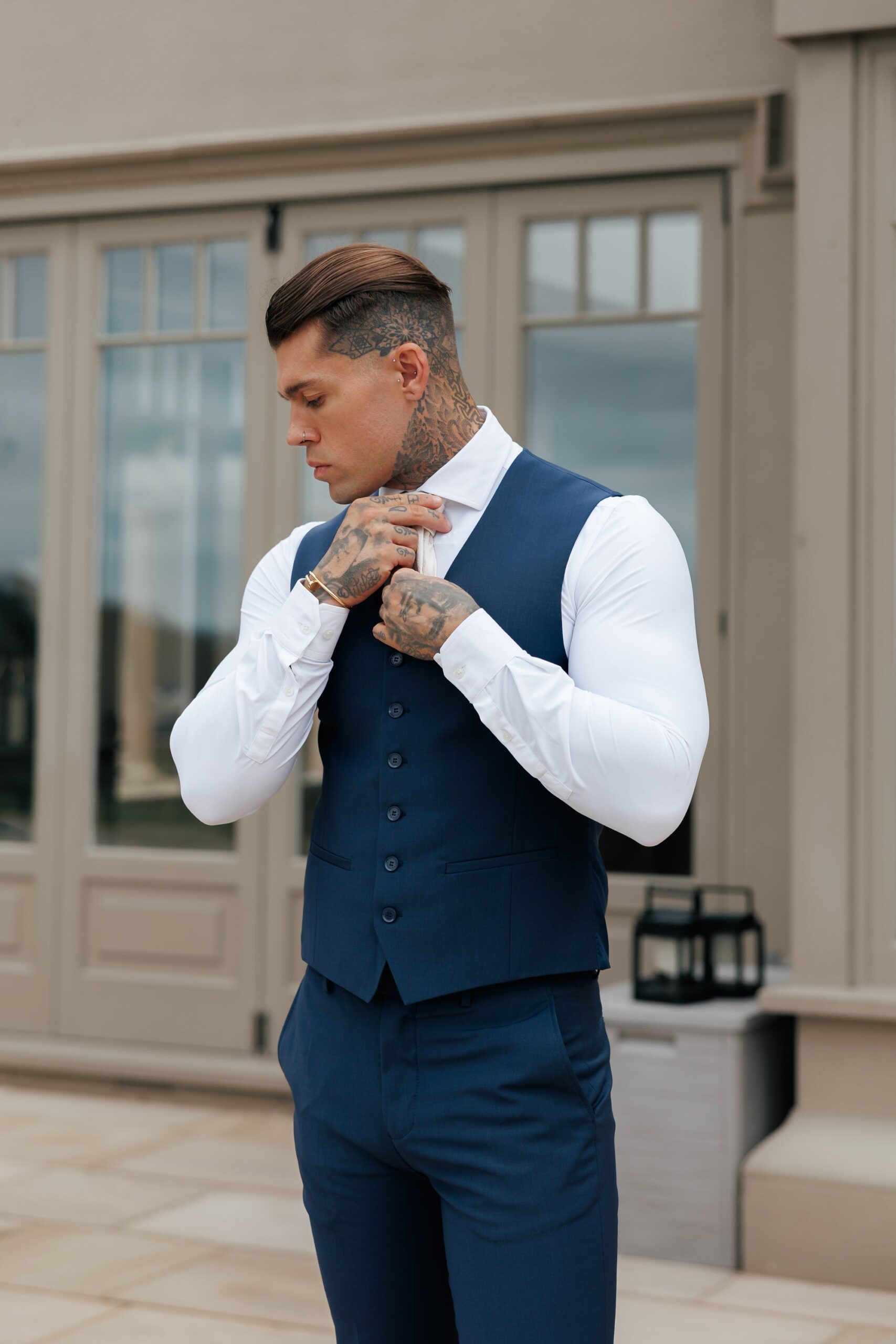 Father Sons Slim Formal Waistcoat Navy - FSW012 - Image 14