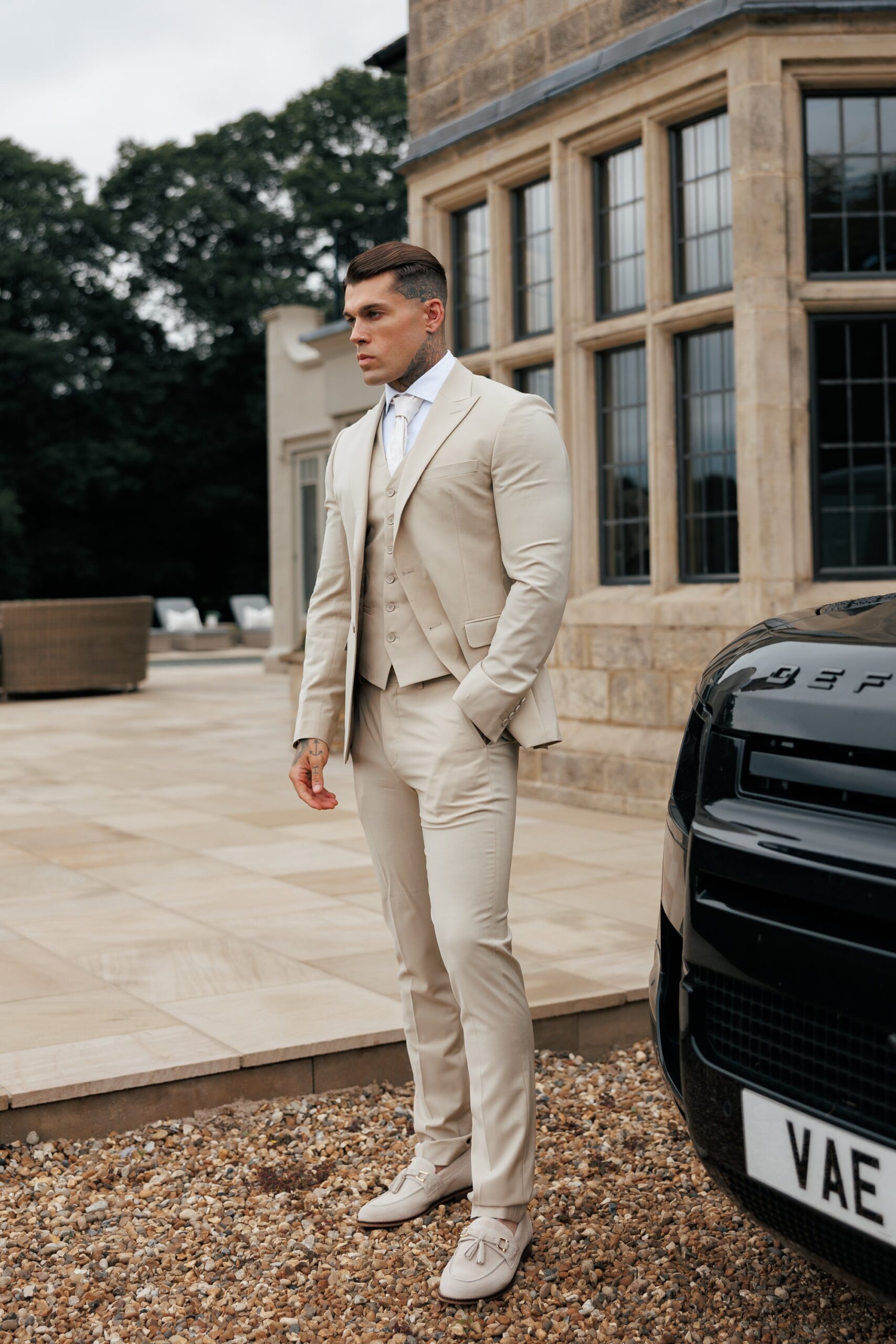 Father Sons Slim Formal Suit Jacket Beige - FSJKT012 - Image 5