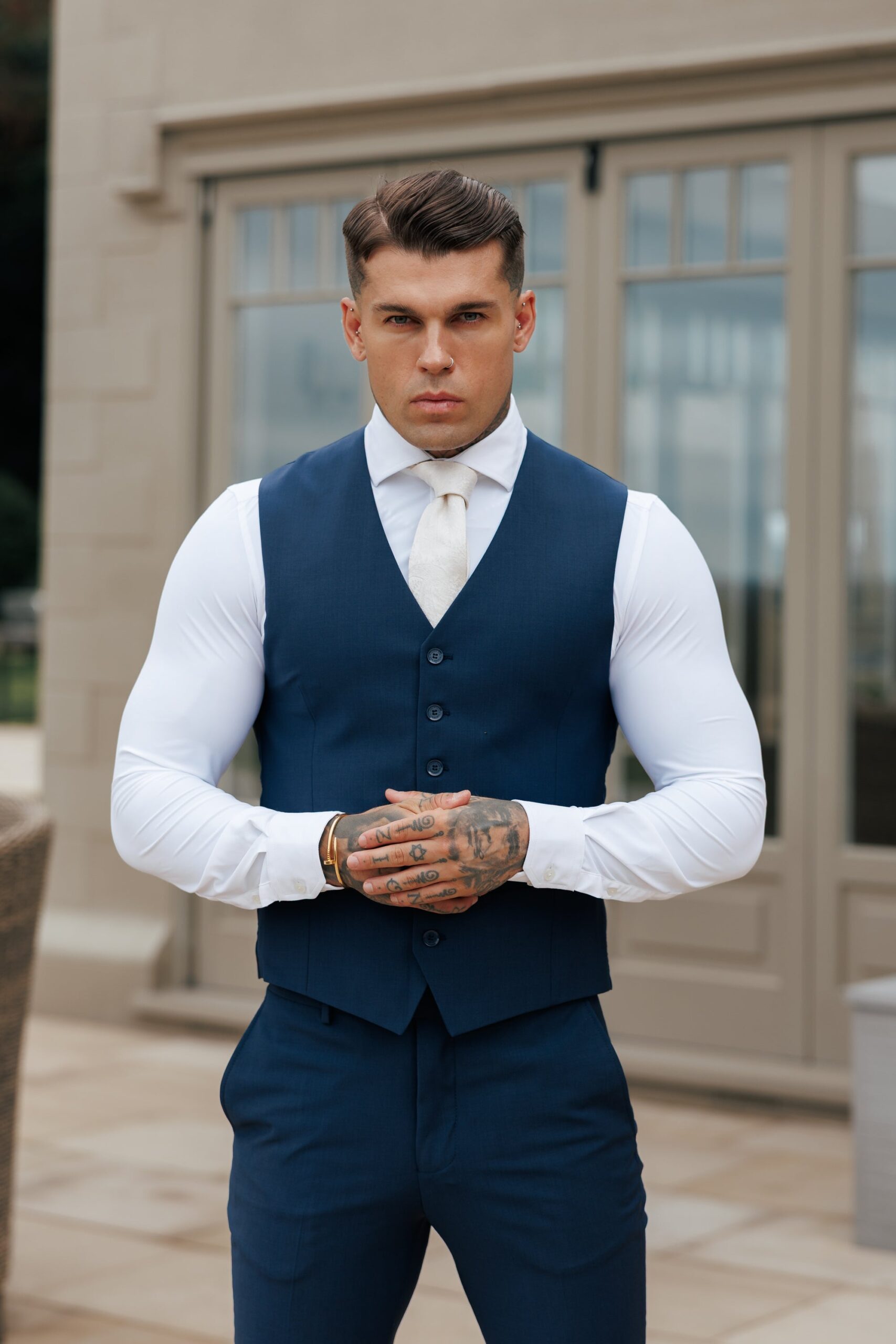 Father Sons Slim Formal Waistcoat Navy - FSW012 - Image 16