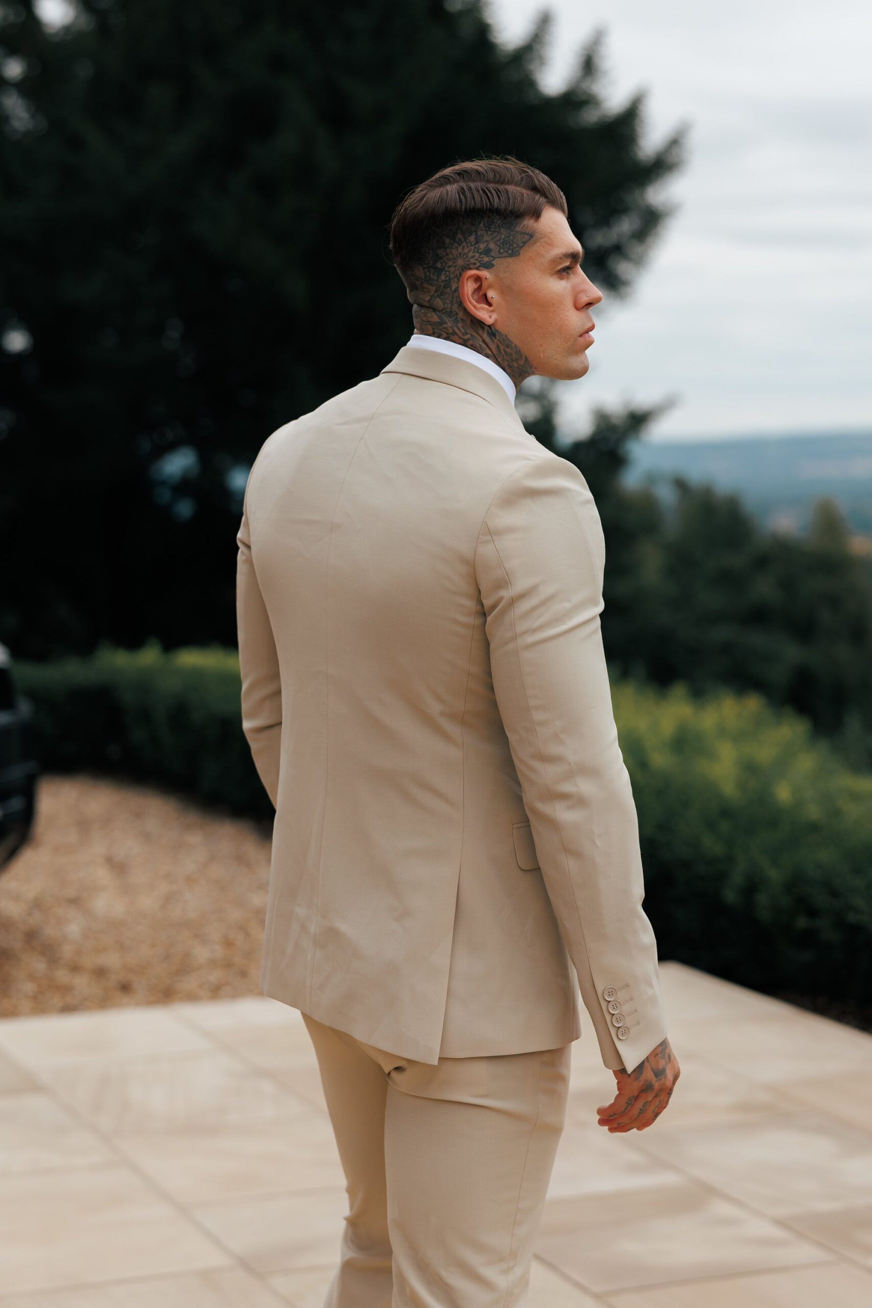 Father Sons Slim Formal Suit Jacket Beige - FSJKT012 - Image 6