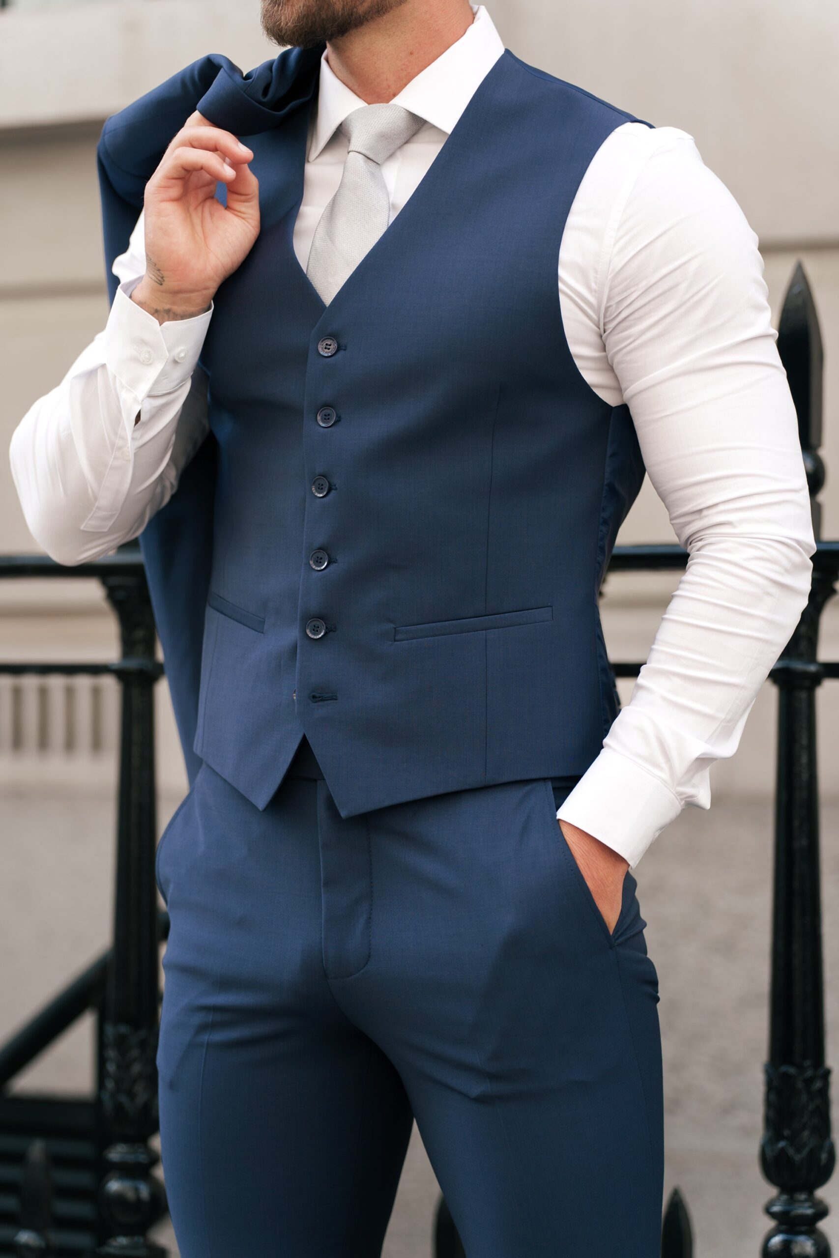 Father Sons Slim Formal Waistcoat Navy - FSW012 - Image 7