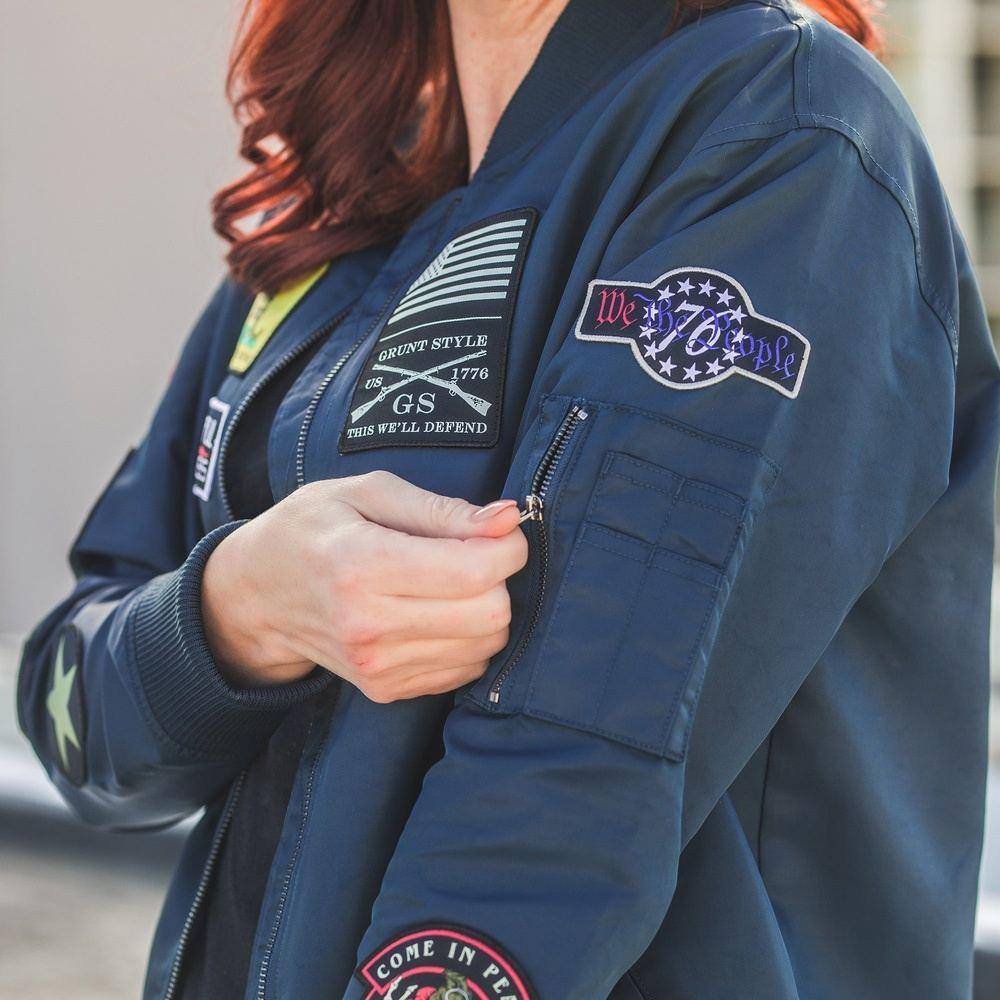 Women's Classified Bomber Jacket - Navy - Image 7