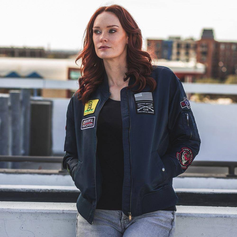 Women's Classified Bomber Jacket - Navy - Image 6