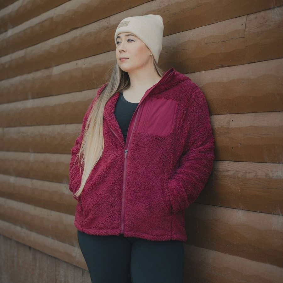 Women's Standard Issue Sherpa Fleece - Red Plum - Image 7