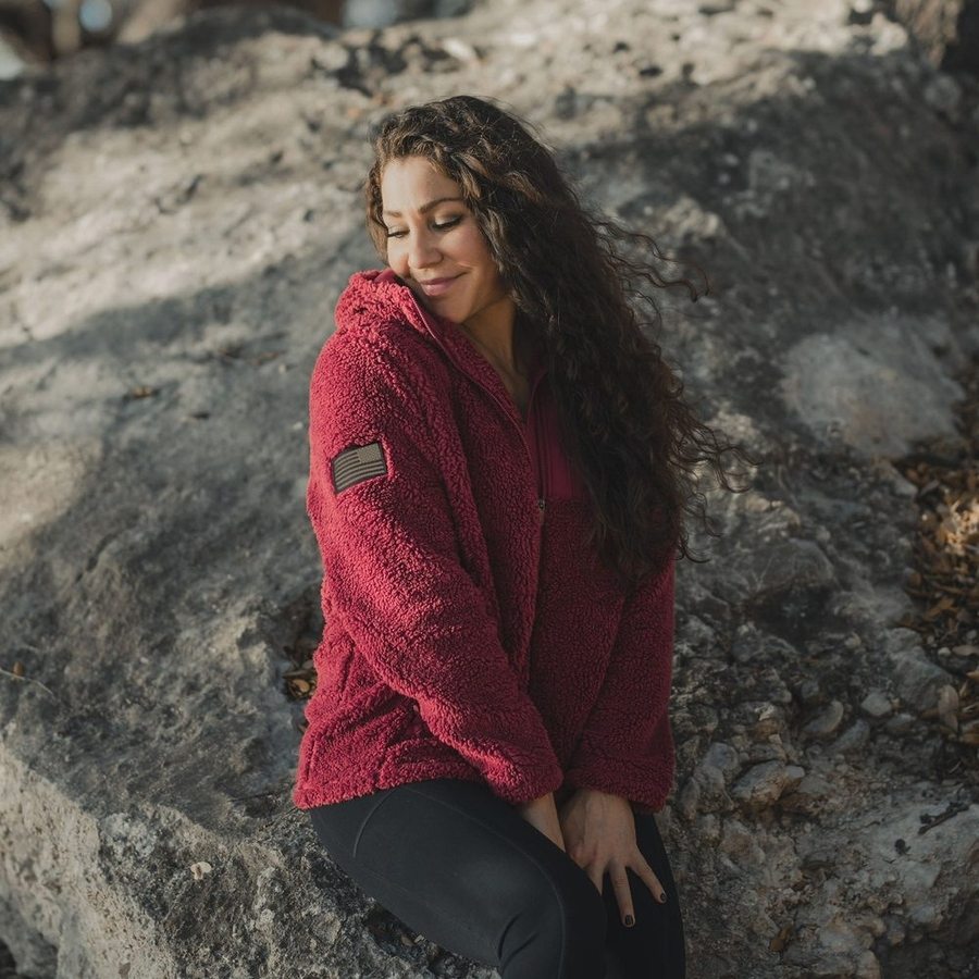 Women's Standard Issue Sherpa Fleece - Red Plum - Image 4