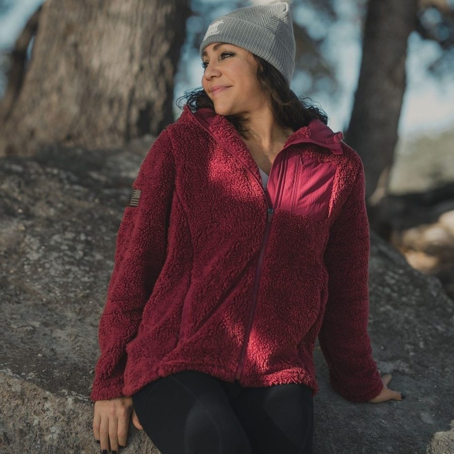 Women's Standard Issue Sherpa Fleece - Red Plum - Image 2