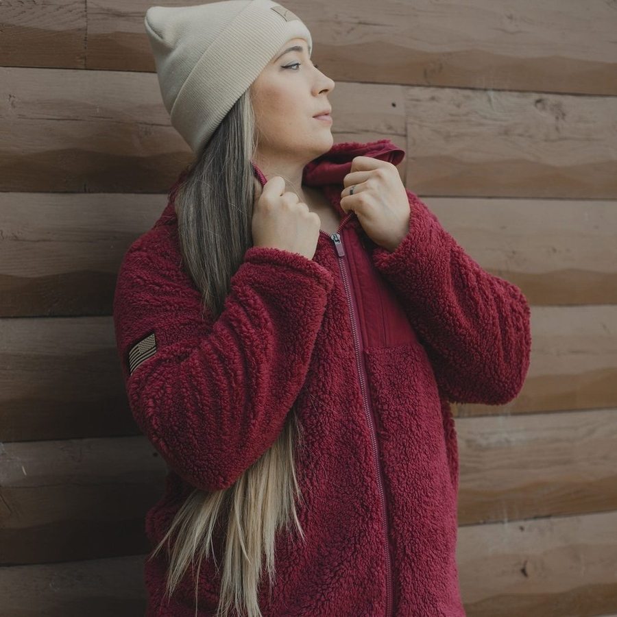 Women's Standard Issue Sherpa Fleece - Red Plum - Image 8