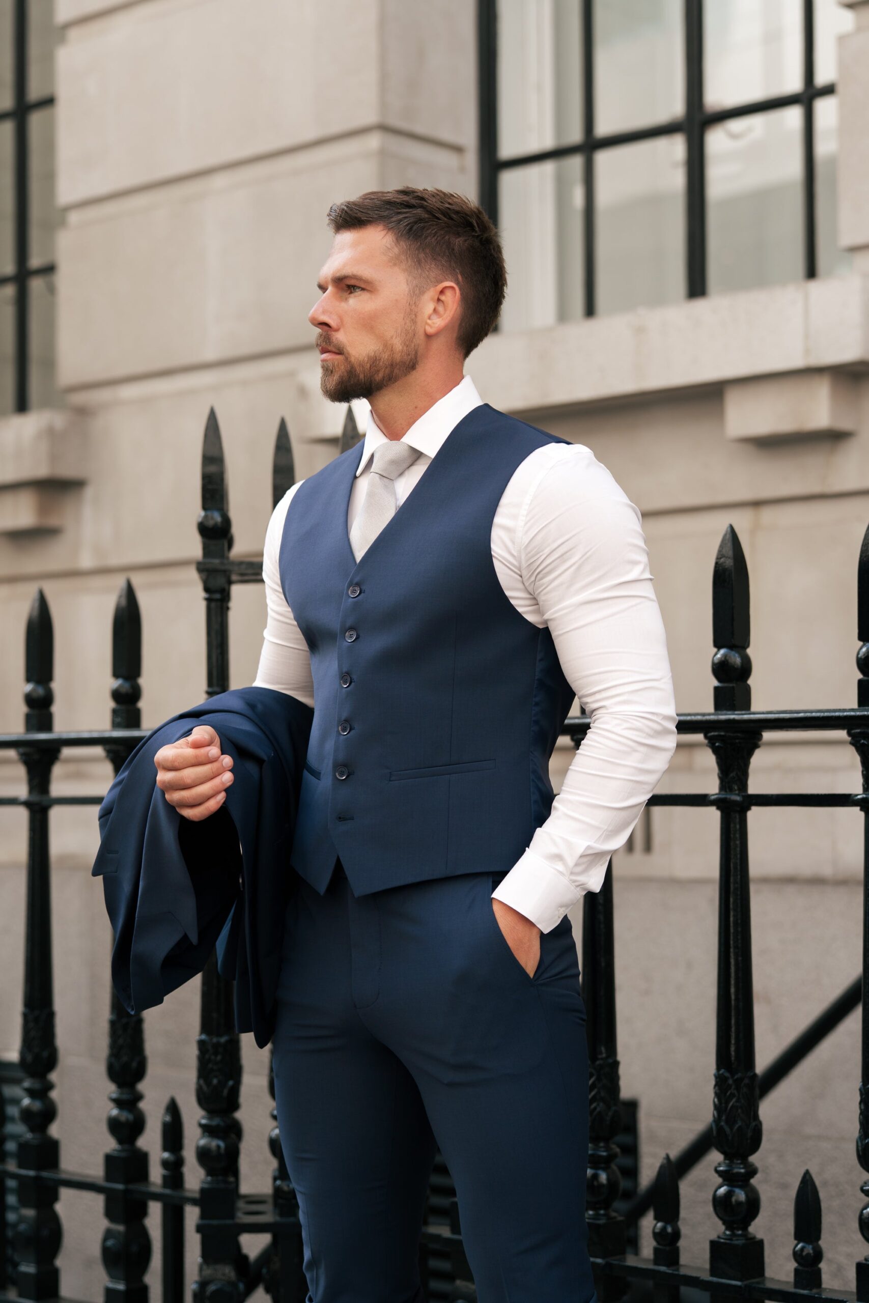 Father Sons Slim Formal Waistcoat Navy - FSW012 - Image 6