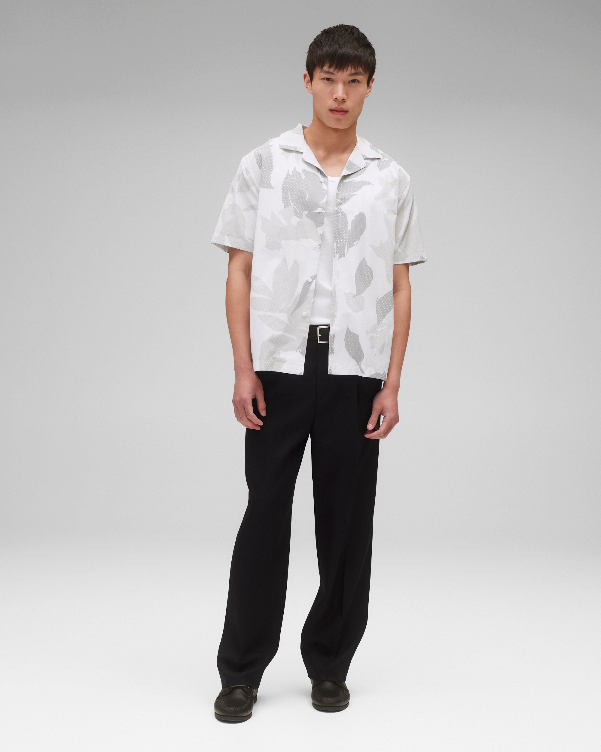 Cotton Poplin Botanical Relaxed Camp Shirt - Image 3