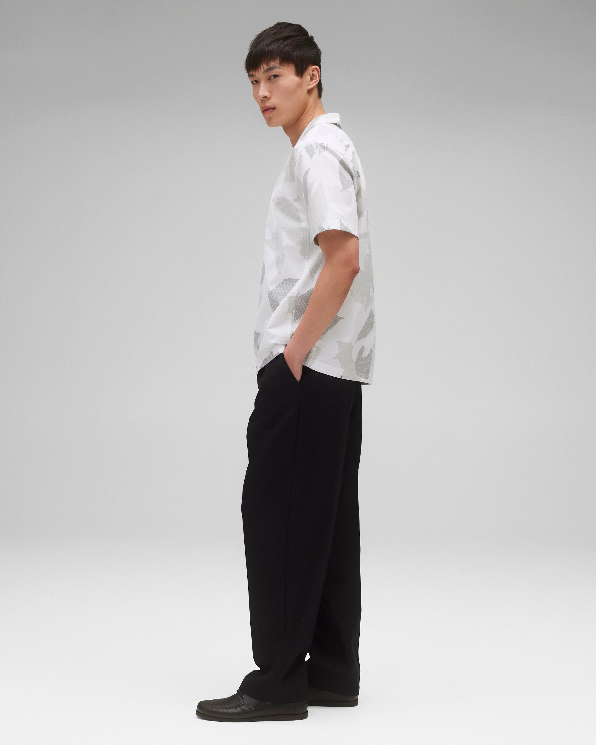 Cotton Poplin Botanical Relaxed Camp Shirt - Image 4