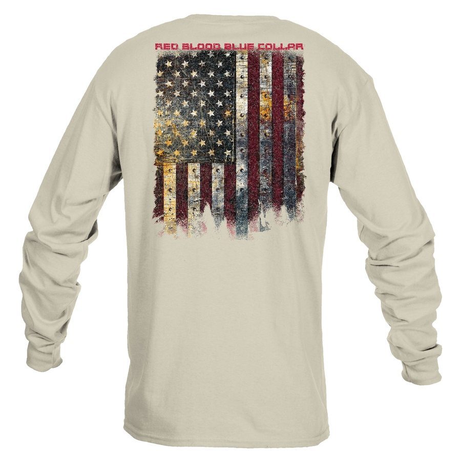 Red Blood Blue Collar™ Long Sleeve - Sand - Image 4